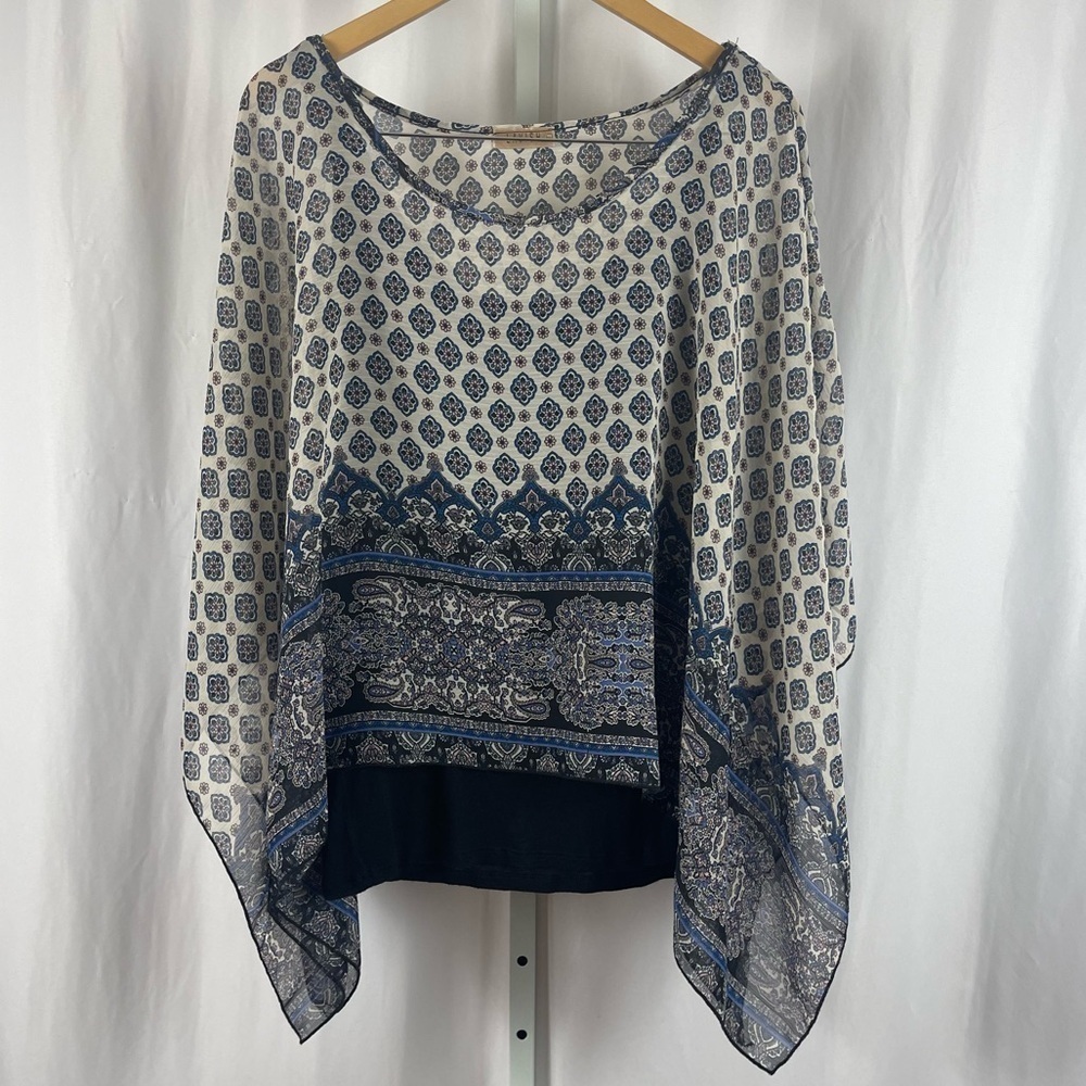 Lavish Large Boho Flowy Scarf Print Flowy Scoop Neck Boxy Top Tank Top